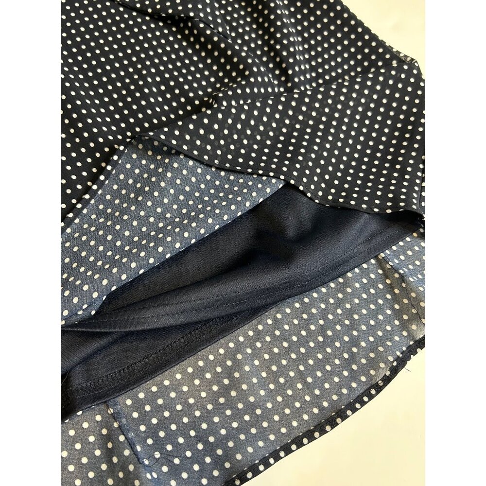 Just In Thyme LTD Women's Blouse Navy Blue and White Polka Dot size 14 - Picture 7 of 12